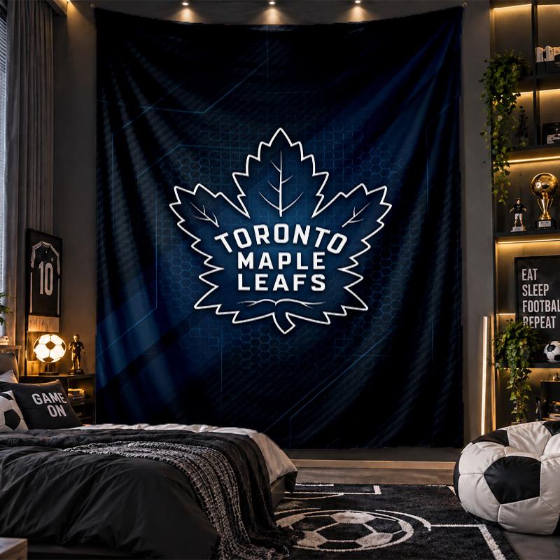 Arazzo da Appendere a Parete Stampa Toronto Maple Leafs Tessuto per Soggiorno Camera da Letto Decorazione Casa