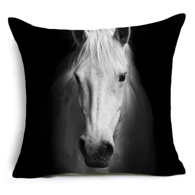 2023 New Horses Cotton Cushion Cover Steed Animal War Horses Home Decorative Pillow Cover for Sofa Car Nordic Pillowcase Vintage