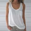Women's Casual Fashion Loose Solid Color Pocket Sports Small Tank Tops
