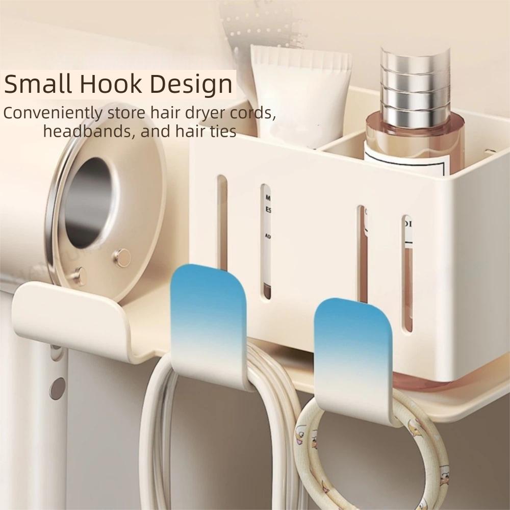 No-Drill Hair Dryer Storage Rack Wall Mounted Blow Dryer Hanger  for Household