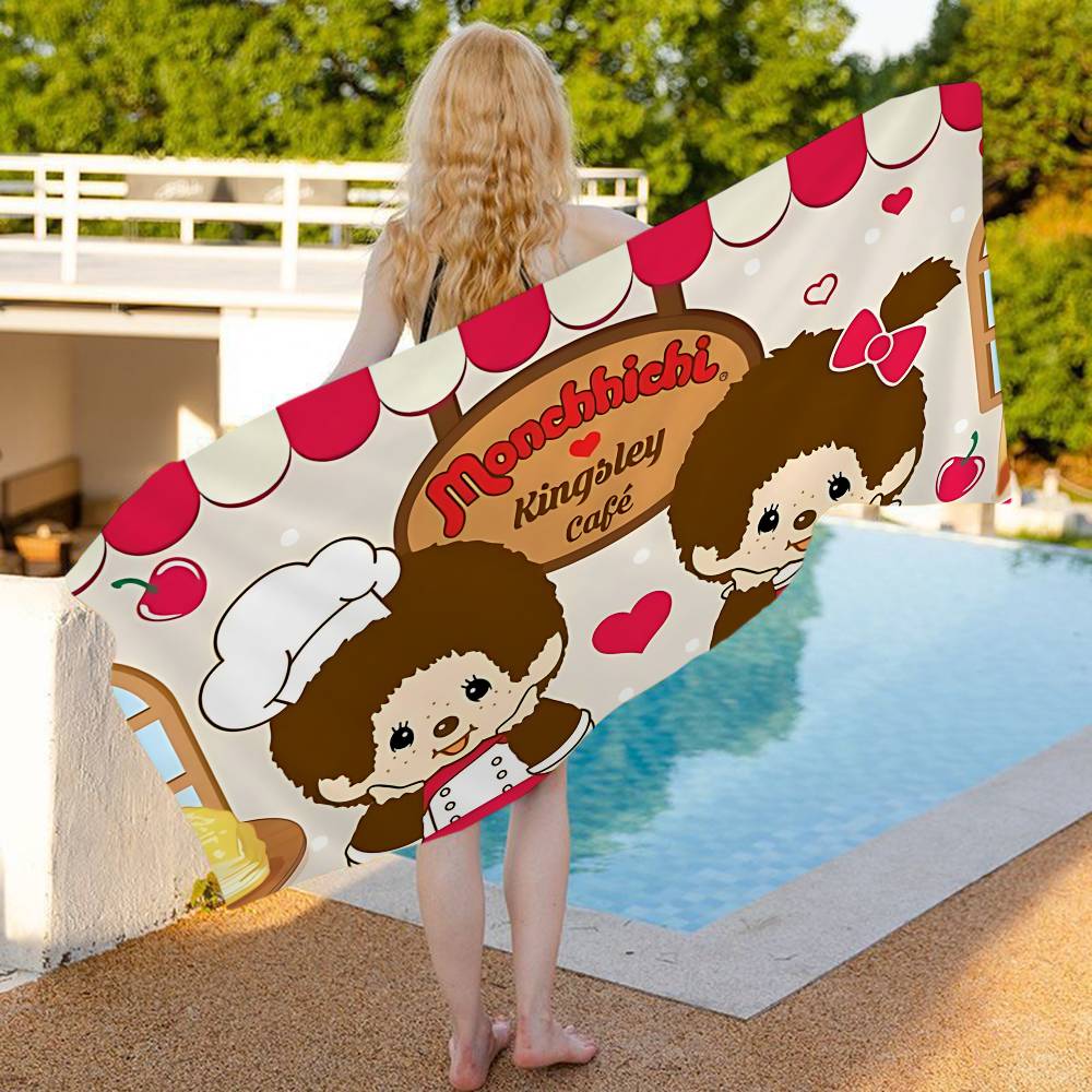 Popular Cute M-Monchhichi Beach Towel Colorful Bath Towels For Girl Microfiber Quick Dry Sand Free Beach Yoga Spa