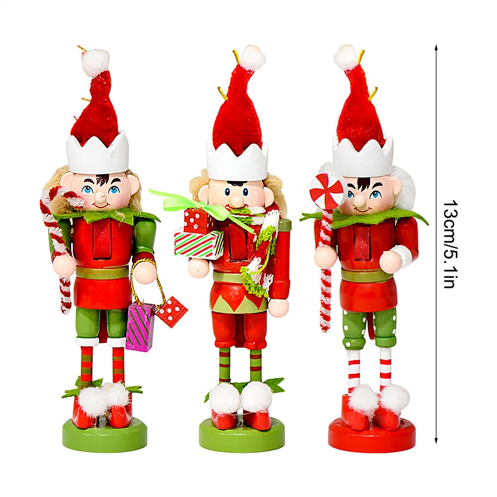 Christmas Nutcracker Ornaments 5 Inch Desktop Nutcracker Figures 3 Pieces Holiday Ornaments For Christmas Tree Desktop Mantel