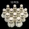 Elastic Training Game Sports Outdoor Cork Badminton Balls Shuttlecock 12 Pcs Goose Feather