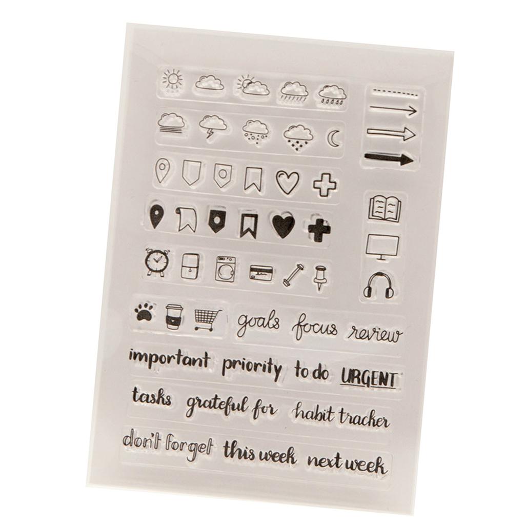 Silikonové razítko Znamení počasí Průhledné razítko Slova času Průhledné razítko pro Scrapbooking Album Dekorace do deníku