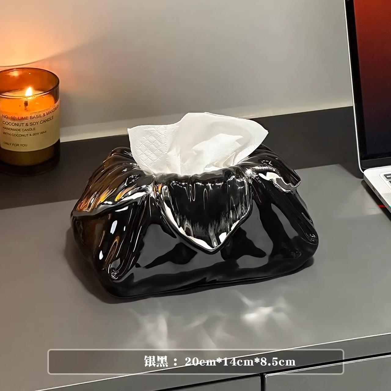 desktop light luxury high-end tissue box high-end ornament home box bedroom storage pumping box