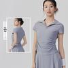 Women's Anti-Glare Tennis Skirt & Breathable Yoga Top Set: Slimming, Waist-Cinching, Casual Sportswear