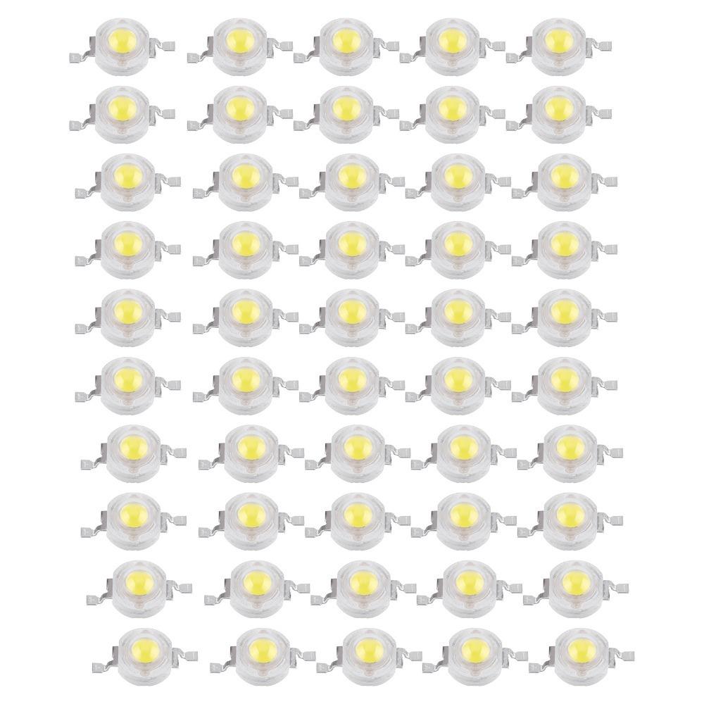 50PCS 110LM/W High Power LED Beads Aluminum DIY Lighting Fixtures Spotlight Replacement