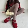 Vintage Chain Twist Striped Pattern Cotton Tights for Women Breathable Leggings Spring Fall Opaque Pantyhose Stockings