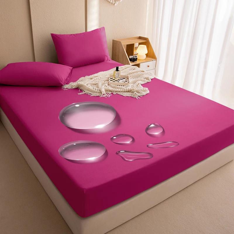1 ks Nepremokavý poťah na posteľ Nepremokavá plachta na posteľ Nepremokavé plachty na posteľ Jednofarebný Nastaviteľný poťah na matrac s gumičkou Ochranný poťah na matrac