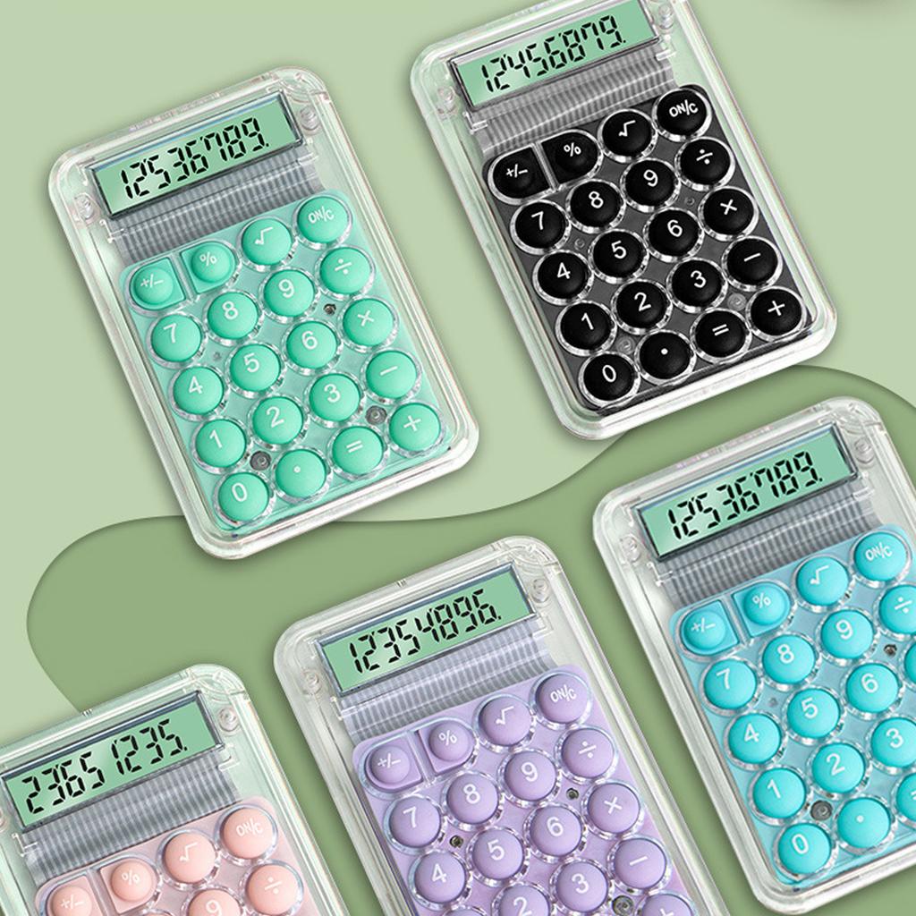 Handheld Mechanical Calculator with 8 Digit Large LCD Display Big Buttons Desktop Calculator for Office Work Daily Use