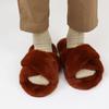 Kawashima Selkon TAUKO Faux Fur Cross Fur Red Size GS6085 Slippers, Brown, M,