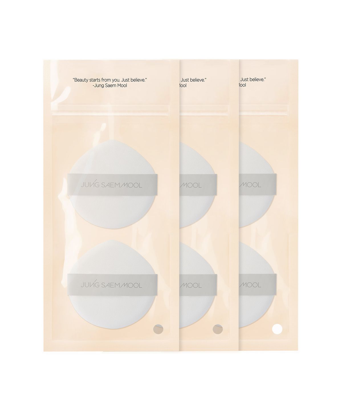 Jung Saem Mool Gyeol-Fit Puff 6 Sheets (Pack of 3, 2 Sheets)