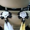 2PC Styling Cute Camellia Flowers Car Hooks Seat Back Hangers Organizer Auto Headrest Mount Storage Clips Car Accessories