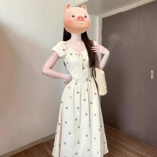 Hepburn-style French Dress: Plus Size Slimming, Autumn/Winter, Cinched Waist, Polo Collar, Structured Shoulders, Inner Layer