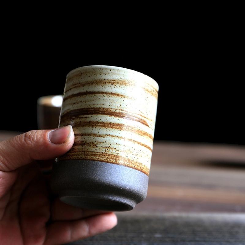 Japanische Raku-Keramik TasseHandbemaltVintageKeramiktasse für Tee/Kaffee 100-200ml NatürlicheTextur 5 Stile Heim HotelRestaurantgebrauch
