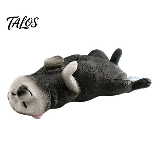 Realistic Animal Model Simulated Sleeping Dog Model, Lying French Bulldog Figurine, Mini Puppy Home Decor PVC Educational Toy for Toddlers Boys Girls