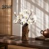 Boho Style Room Decor 3D Printed Tree Stump Ornament Creative Vase Natural Realistic Hole Prop Pen Holder Retro Brown Desktop Organizer for
