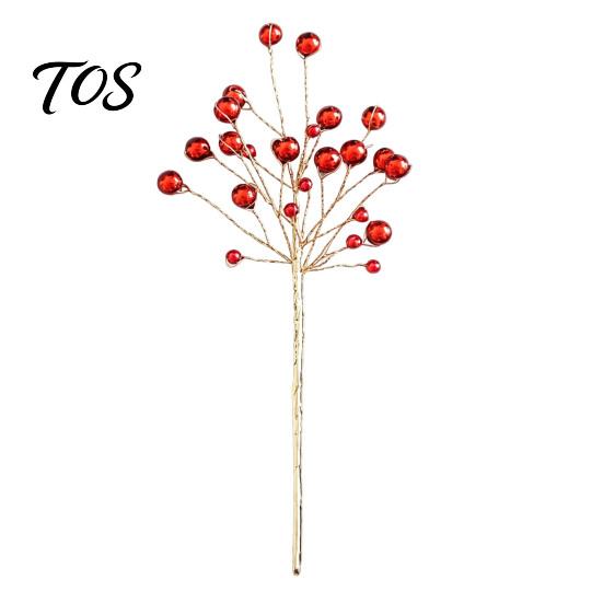 Elegant Mantlepiece Display Accents Faux Crystal Christmas Tree Picks with Bendable Wire, Acrylic Pearl Sprays Festive Bouquet Filler Strands