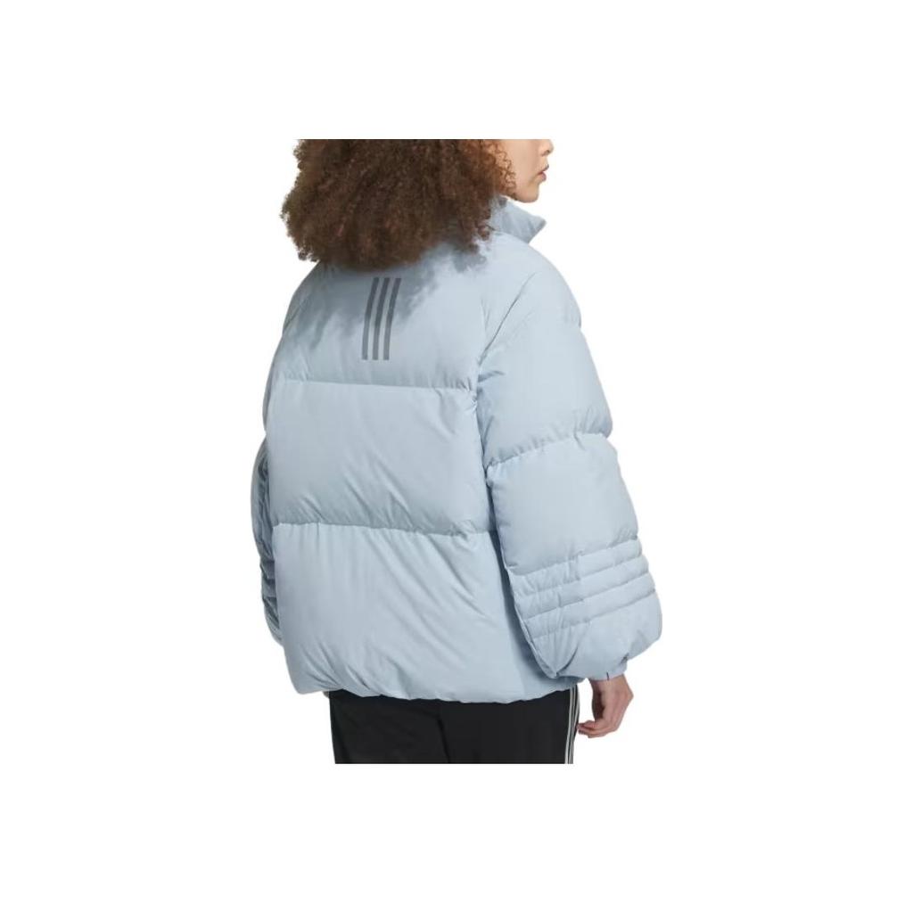 Adidas A-Line Shaped Down Jacket 600 Fill Power Pure Color Loose Long Sleeve Women Outerwear Blue IL8914