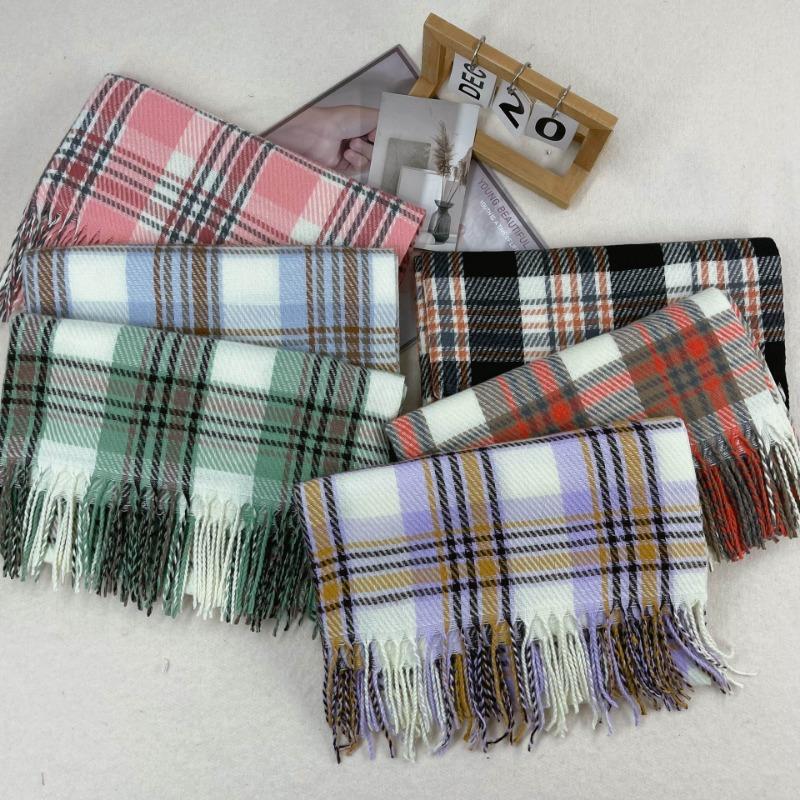 Stylish British Retro Plaid Scarf Women Man Fall Winter Korean Version Iimitation Cashmere Soft Warm Scarves Male Female Muffler