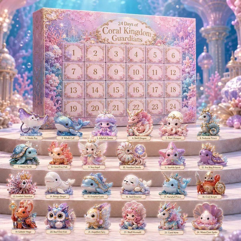 24-Day Advent Calendar 2026 Acrylic 2D Flat Animals Mini Figurines Home Festive Display