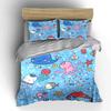 Cute Ocean Animals Pattern Bedding Duvet Cover Set  (1*Duvet Cover 2*Pillowcases, without duvet insert)