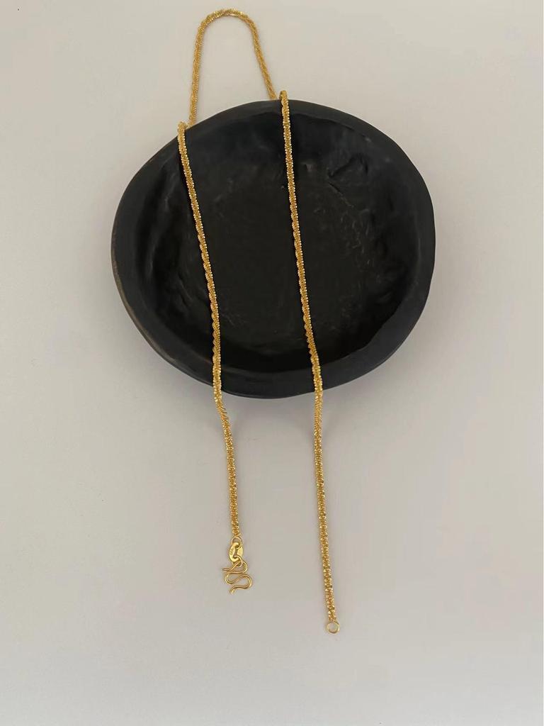 24K Gold Electroplated Sunflower Titanium Steel Necklace with Starry Beads and M-Clasp Design