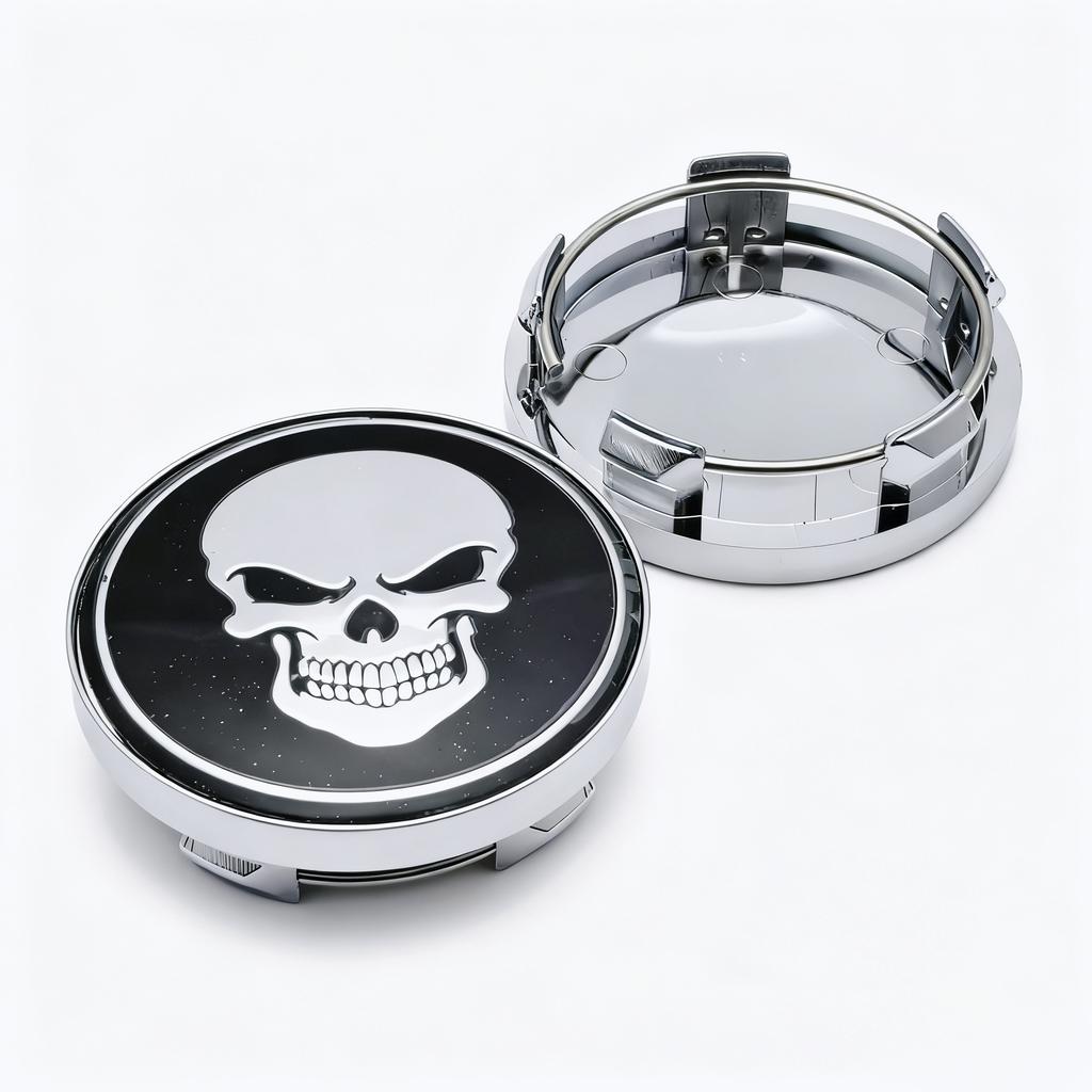 4pcs Skull Logo Emblem Car Wheel Center Caps 58MM 54MM Wheels Hub Centre Cap Skulls Badge Rim Hubcaps Dust Cover Car Accessories