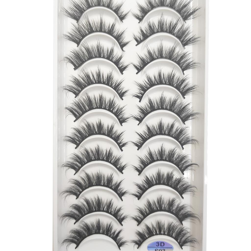 20 Style 10 Pairs Natural 3d Mink Lashes Soft False Eyelashes Cross Messy Dense Eye Lashes Extension Makeup Faux Cils Maquillaje
