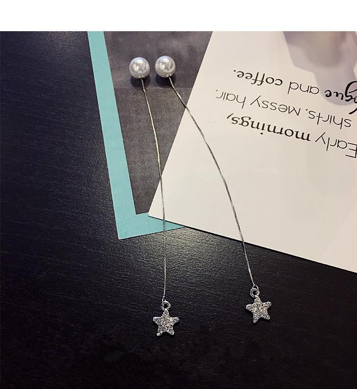 Tassel Earrings Diamond Butterfly Flower Pearl Stud Earrings Temperament Fashion Long Thin Earrings