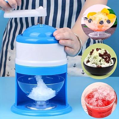 Portable Hand Crank Snow Cone Machine Manual Shaved Ice Maker Perfect for Summer Parties and Slushy Making Kitchen Tools