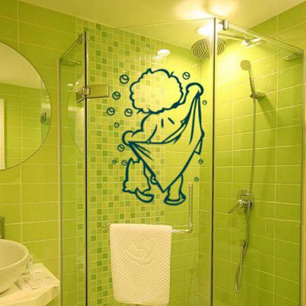 I Love Bathing Bathroom Wall Sticker Cartoon Wall Decal Removeable PVC