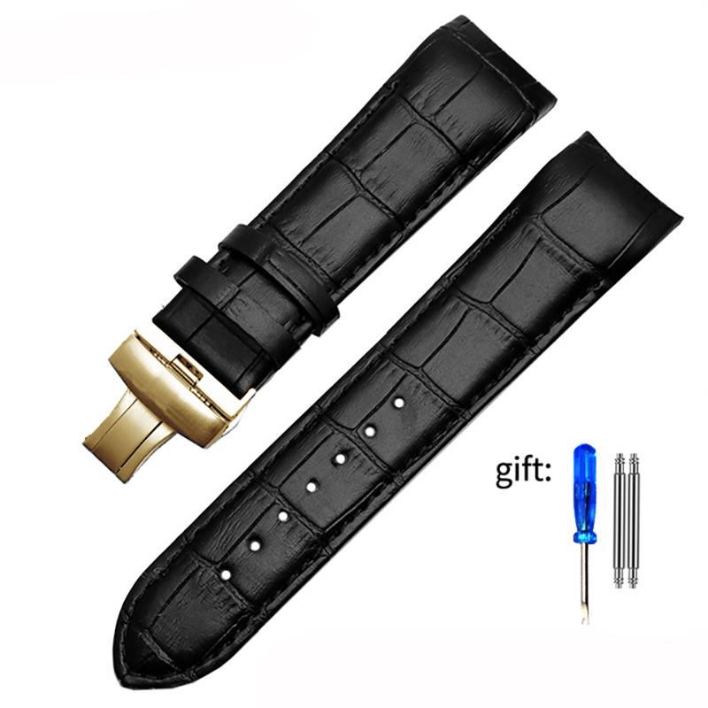 Echt Lederen Horlogeband met Gebogen Einden Voor Tissot Horlogeband 1853 COUTURIER T035627A T035407A T035439 Herenband 22mm 23mm 24mm