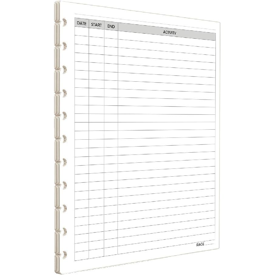 Activity Log Refill Pages fits Discbound Planners Time Activity Tracker Log Refills Pre-punched Happy Planner erts 9 Disc Classic 11 Disc Big 5400₽