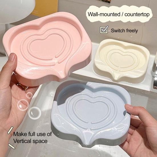 Yousheng Soap Box Holder with Quick Drain Design Anti-Slip Base Functional Soap Holder Plastic Soap Dish Bathroom Decor
