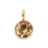 10pcs 6mm Gold Stainless Steel Birthstones Charms Pendants for Necklace Bracelet Jewelry Making DIY Rhinestone Crystal Beads