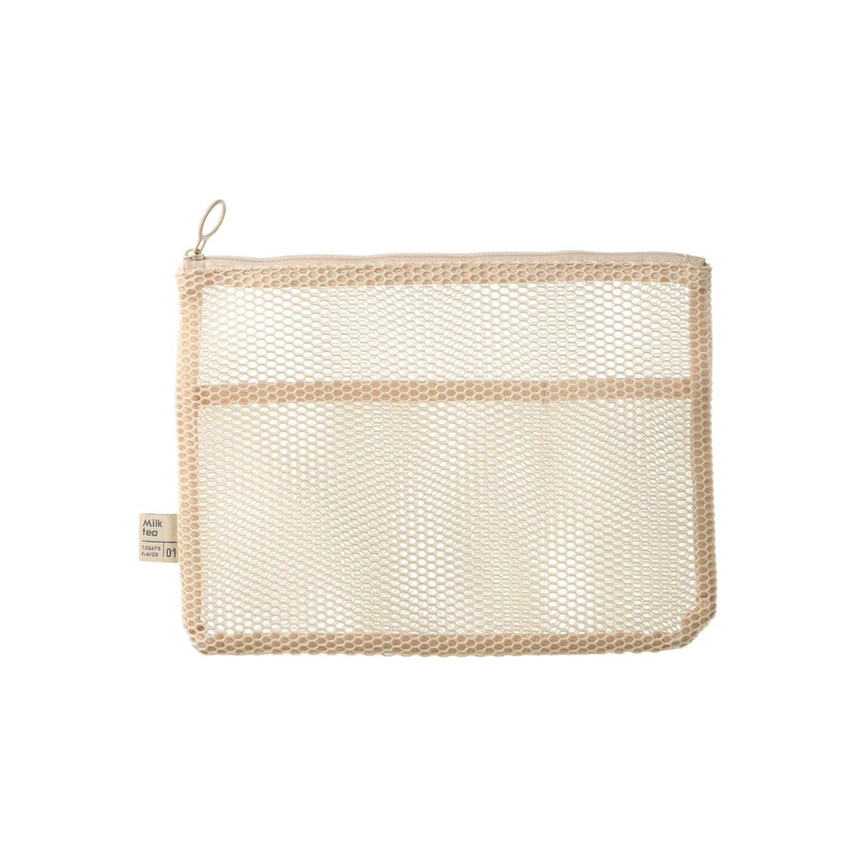 Flat Pouch A5 Mesh Collection Milk Tea MSH-PO17-BE
