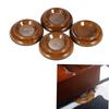 4pcs set Double Round Acrylic Upright Piano Caster Cups w  Rose Wood Pattern & EVA Anti slip Mat