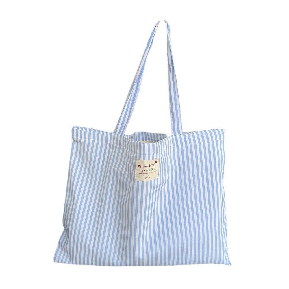 Stylish Striped Canvas Shoulder Bag For Daily Commutes And High-quality