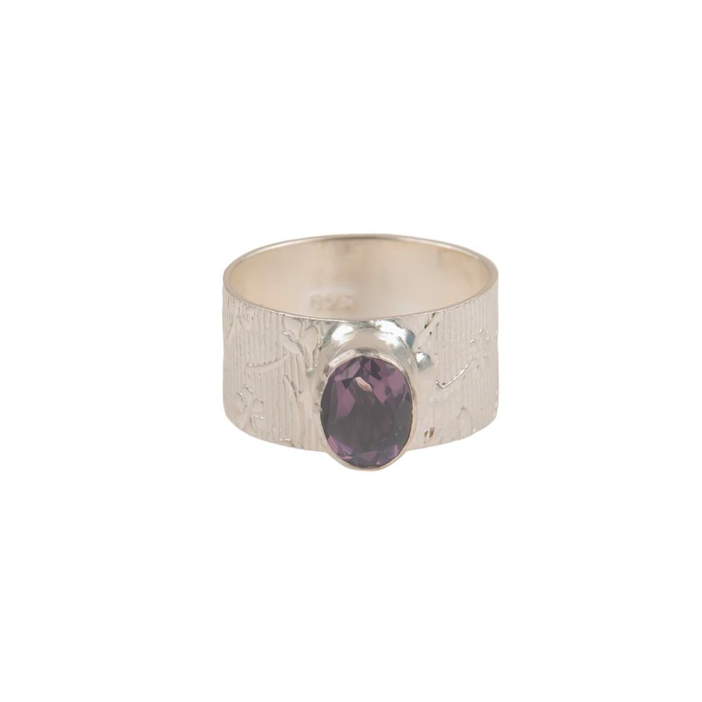 Amethyst Gemstone 925 Sterling Silver Jewelry Handcrafted Ring Gift For Women RR-3-1
