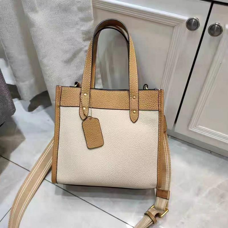 

2025 New Style Genuine Leather Women s Bag Coffee Color Handheld Tote Large Capacity Casual Bag Handbag Single Shoulder Crossbody Bag Cross-Border Hot 22x11.5x20.5cm