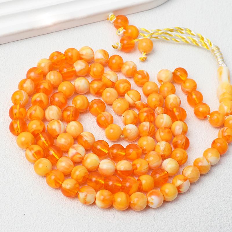 Tasbih Árabe de 99 Cuentas de 10 mm: Joyas de Rosario de Cuentas de Oración Musulmanas de Oriente Medio