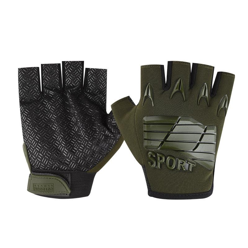 Tactical Half Finger Gloves Men's Outdoor Sports Cycling Training Anti Slip and Wear Resistant Protection Operations Military Fan Seal Special Forces