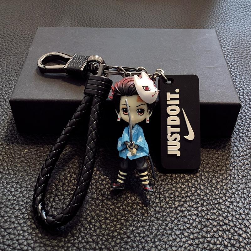 Keychain Pendant Anime Demon Slayer Kimetsu No Yaiba Kamado Tanjirou Double Sided HD Bag Pendant Gift For Fans Cosplay Props Jewelry Gift