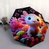 1pc Axolotl Bubble Durable Cartoon Folding Umbrella, Portable 3-Fold Compact Umbrella for Men and Women, Suitable for Travel or Daily Use.G002