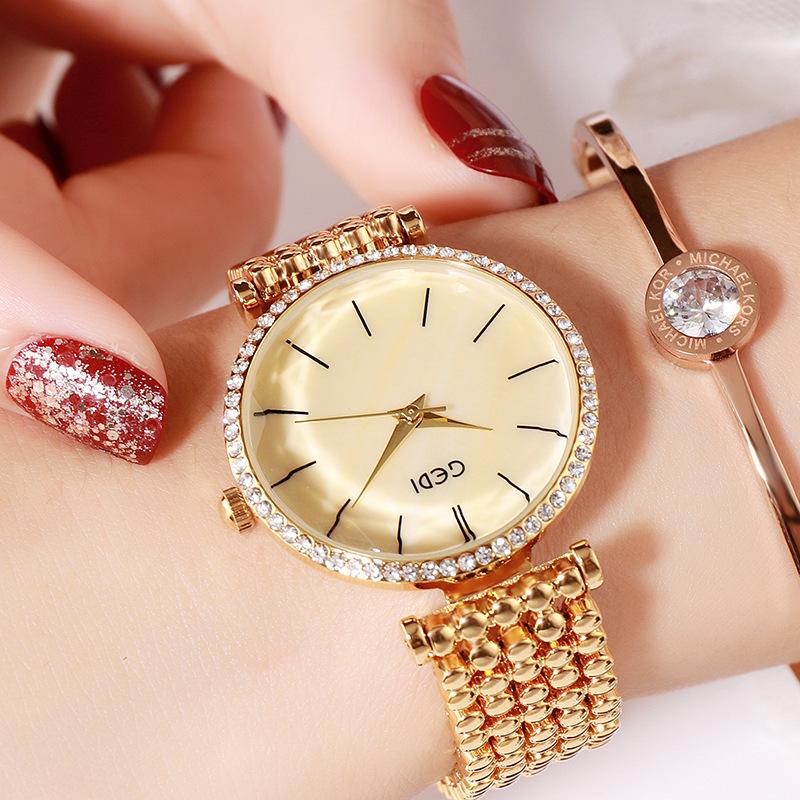 Fashion Women Waterproof Alloy Band Temperament Clock Bracelet Wrist Watch