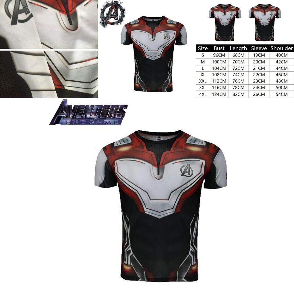 The Avengers 4 Endgame Superhero 3d Short Sleeve T-shirt With Vibrant Design