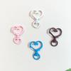 Peach Heart Candy Color Spray Paint Keychain Clasp—DIY Heart-Shaped Connector Ornament