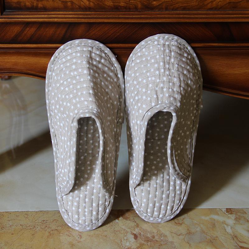 Women's Cotton Foldable Indoor Slippers - Cloth Bottom, Closed Toe, Quiet & Artful Design for All Seasons