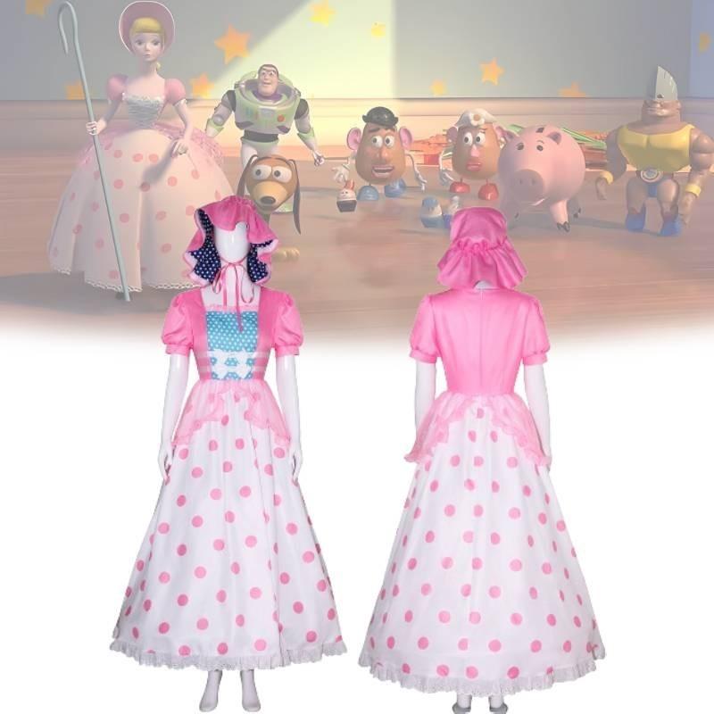 Bo Peep Pink Dress Premium Cosplay Costume For Halloween And Performances